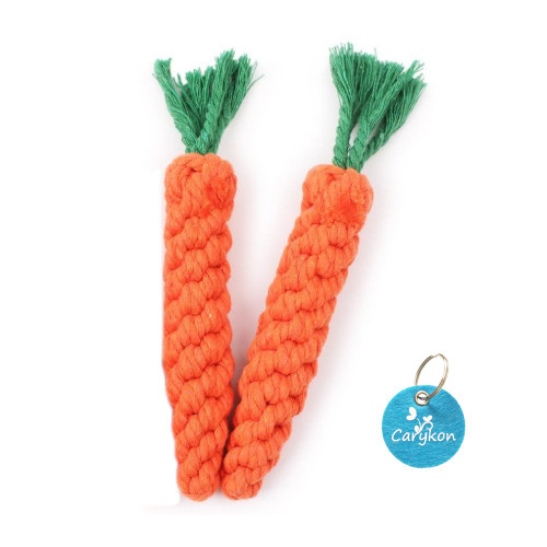 Carykon 2 Pcs Pet Dog Cat Chew Cotton Rope Knot Carrot Shaped Teeth Cleaning Toy Carykon 2 Pcs Pet Dog Cat Chew Cotton Rope Knot Carrot Shaped Teeth Cleaning Toy
