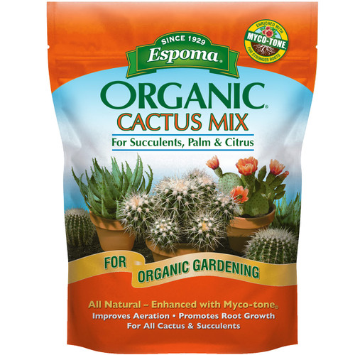 Espoma Organic Cactus Potting Soil Mix, Natural & Organic Soil for Cactus, Succulent, Palm, and Citrus Grown in containers Both Indoors and Outdoors, 4 qt, Pack of 1 Espoma Organic Cactus Potting Soil Mix, Natural & Organic Soil for Cactus, Succulent, Palm, and Citrus Grown in containers Both Indoors and Outdoors, 4 qt, Pack of 1