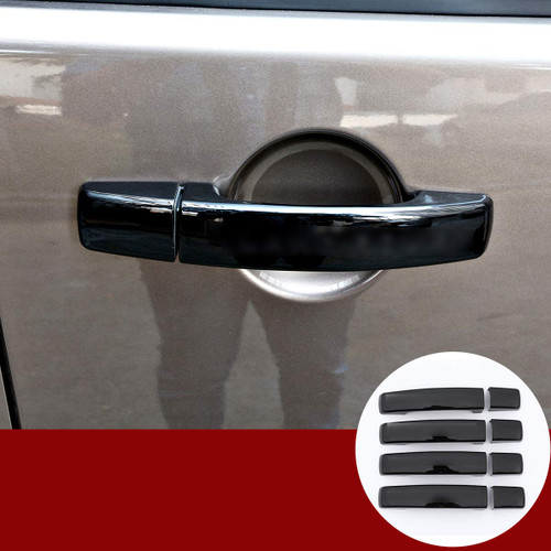 Gloss Black Door Handle Cover Trim For Land Rover LR4 Discovery 4 2009-2016 Range Rover Sport 2008-2013 Freelander 2 2010-2015(With Logo) (Without Smart Keyhole)