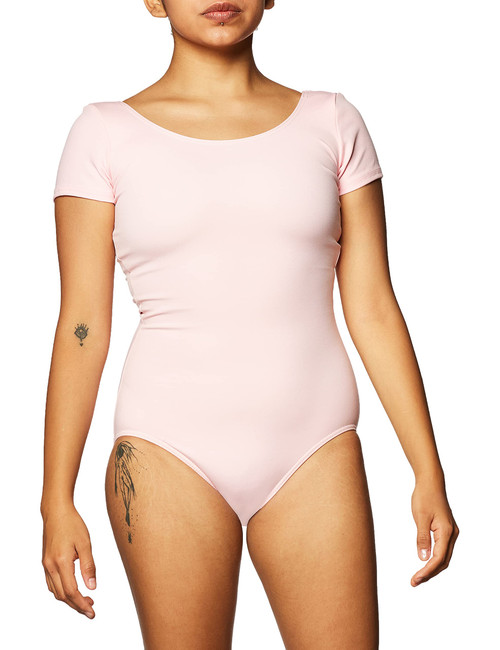 Capezio Women's Team Basic Short Sleeve Leotard,Ballet Pink,Medium