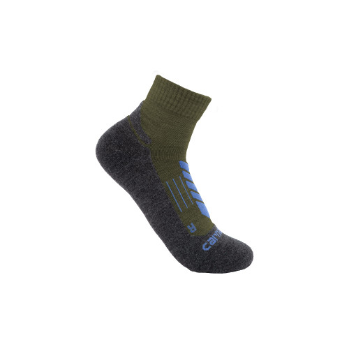 Carhartt Men's Midweight Synthetic-Merino Wool Blend Trail Crew Sock, Tarmac, Large