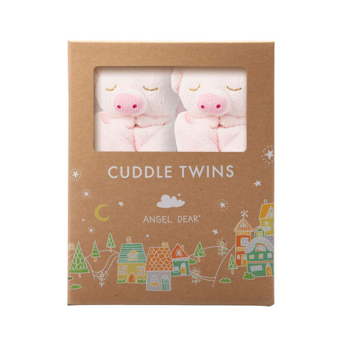 Angel Dear - Pink Piggy, Cuddle Twins Blankie Set