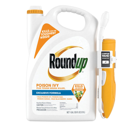 Roundup Poison Ivy Plus Tough Brush Killer? with Comfort Wand, Visible Results in Hours, 1 gal. Roundup Poison Ivy Plus Tough Brush Killer? with Comfort Wand, Visible Results in Hours, 1 gal.