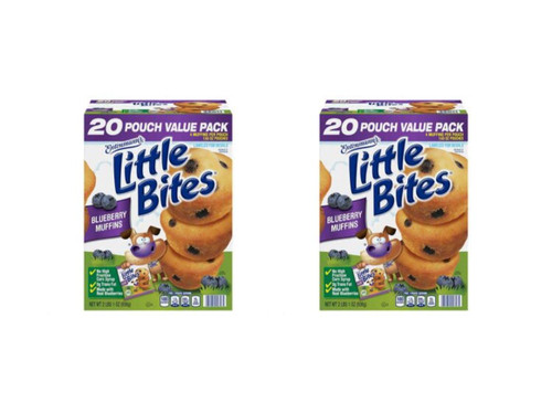 Entenmann's Little Bites Blueberry Mini Muffins 2 Pack (40 Pouches Total)