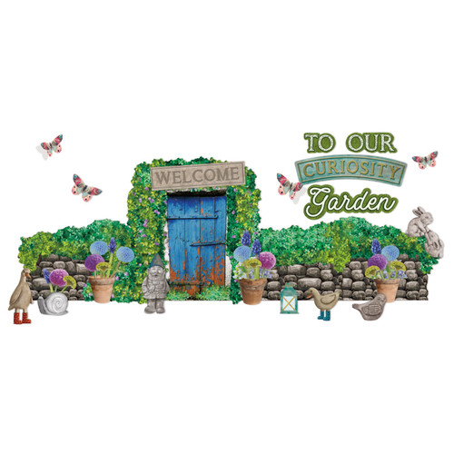 Eureka 847815 Curiosity Garden 'Welcome' Motivational Classroom Bulletin Board Set for Teachers, Multicolor, 50pcs