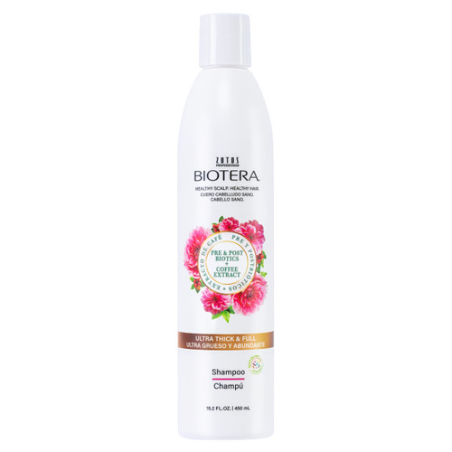 Biotera Ultra Thick & Full Sheer Volume Shampoo | Fine or Limp Hair | Microbiome Friendly | Vegan & Cruelty Free | Paraben Free | Color-Safe | 15.2 Fl Oz