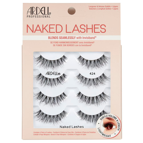 Ardell Strip Lashes Naked Lashes #424, 4 Pairs x 1-Pack