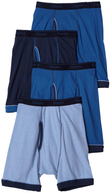 Hanes Ultimate Men's 4-Pack Classic Ringer Boxer Briefs-Colors May Vary, Assorted, X-Large