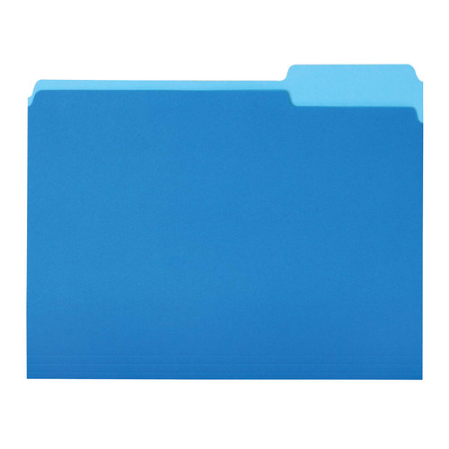 Amazon Basics File Folders, Letter Size, 1/3 Cut Tab, Blue, 36-Pack