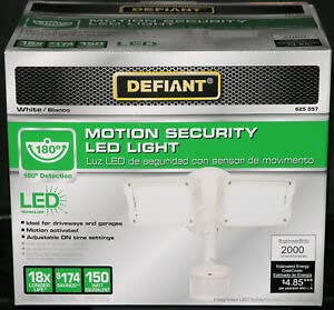 Defiant 180 Degree Outdoor Motion Activated White LED Security Floodlight