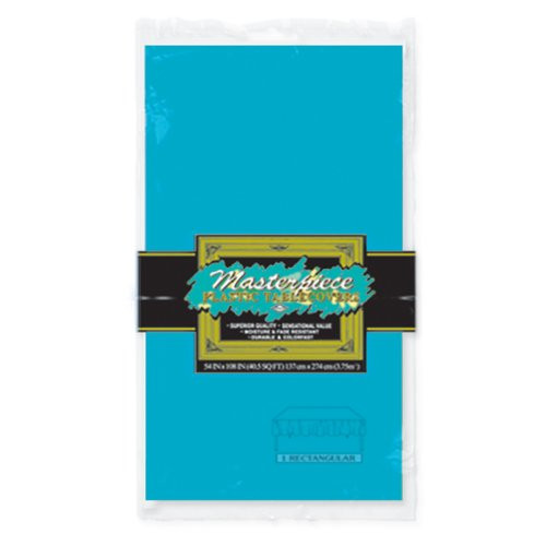 Masterpiece Plastic Rectangular Tablecover (turquoise) Party Accessory  (1 count) (1/Pkg)