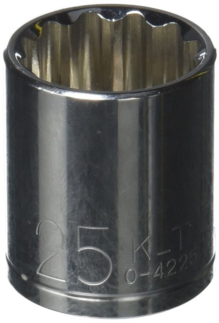 K-T Industries 0-4225 1/2" Drive x 25mm 12-Point Regular Socket