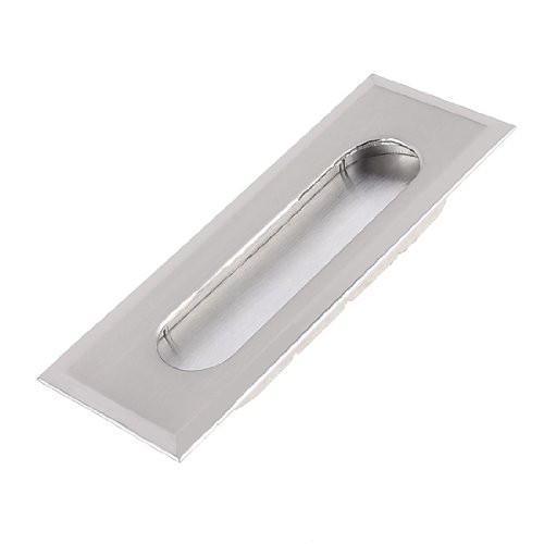 Uxcell Rectangle Metal Cupboard Drawer Flush Pull Handle, 4-Inch, Silver Tone