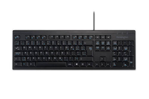Kensington English and Canadian French Bilingual Wired USB Keyboard, 105 Key, Black (K72200CA)