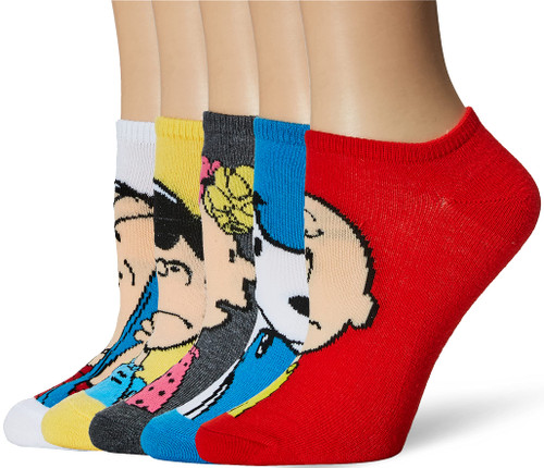 Peanuts womens Peanuts 5 Pack No Show Casual Sock, Assorted Bright, 11-Sep US
