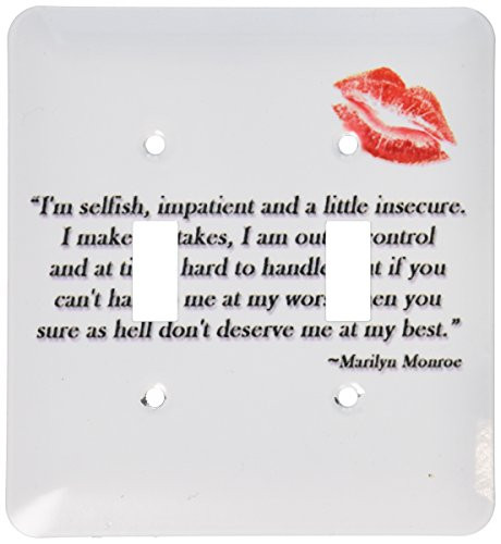 3dRose lsp_162254_2 Famous Marilyn Monroe Quote Light Switch Cover