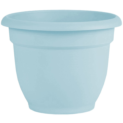 Bloem Ariana Pot Planter: 12" - Misty Blue - Durable Resin Pot, for Indoor and Outdoor Use, Gardening, Self Watering Disk Included, 3 Gallon Capacity