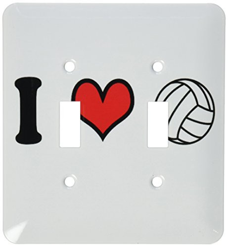 3dRose lsp_159653_2 I Love Volleyball Light Switch Cover