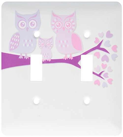 3dRose lsp_128534_2 Cute Owl Family with Baby Girl Purple and Pink Light Switch Cover 3dRose lsp_128534_2 Cute Owl Family with Baby Girl Purple and Pink Light Switch Cover