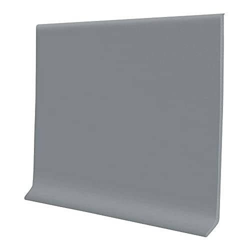 PRO FLEX Gray Vinyl Wall Base 4 inch X 20 ft - Wall Base Trim with Super Strong Peel and Stick Adhesive Back - Flexible Self Stick Vinyl Wall Base - Easy Install Vinyl Floor Base with Toe