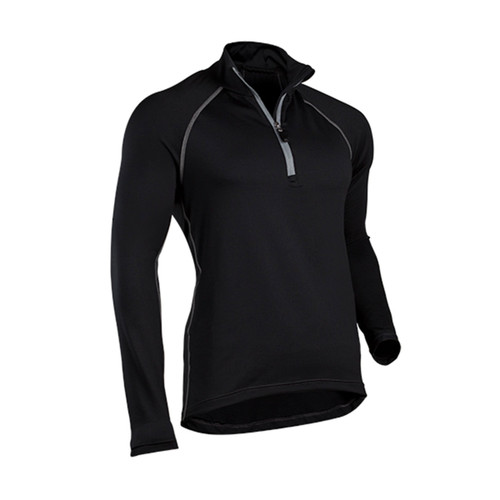 ColdPruf Quest Performance Mock Zip Base Layer, Thermal Long-Sleeve, Men, Medium, Black