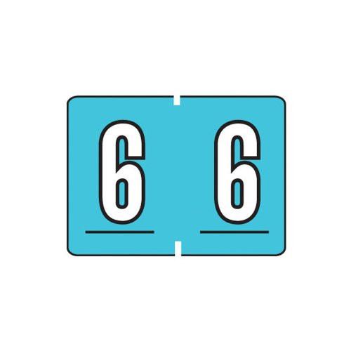 Smead Numeric Color-Coded Label, Label Roll, 6, Light Blue, 500 labels per Roll (22006)