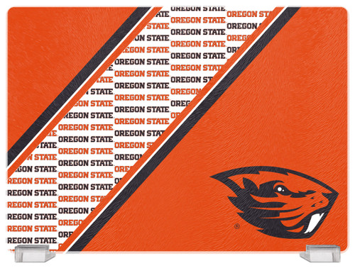 NCAA Oregon State Beavers Tempered Glass Cutting Board with Display Stand