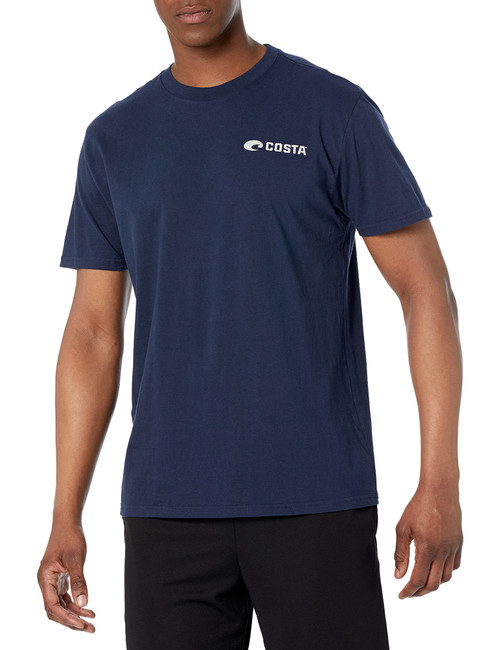 Costa Del Mar Emblem Waves Tuna Short Sleeve Shirt, Navy