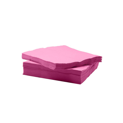 Party Essentials Paper 2-Ply Square Color Napkins, 9.875" x 9.875" Cocktail Beverage, Bright Pink, 96-Count