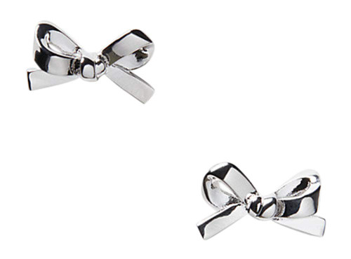 Kate Spade New York Skinny Mini Bow Studs Silver Earrings