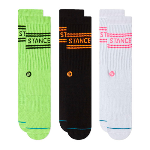 Stance Basic Crew Socks [3 pack] (Large, Volt)