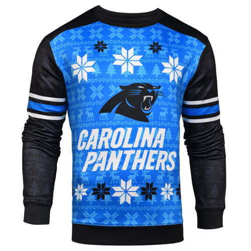 FOCO NFL Men's Printed Ugly Sweater,Carolina Panthers FOCO NFL Men's Printed Ugly Sweater,Carolina Panthers