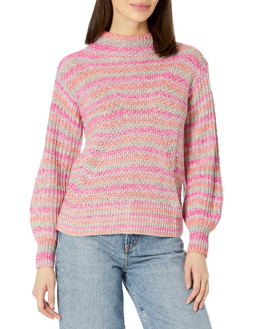 NIC+ZOE Women's Winter Solstice Sweater, Pink Mix, XXL