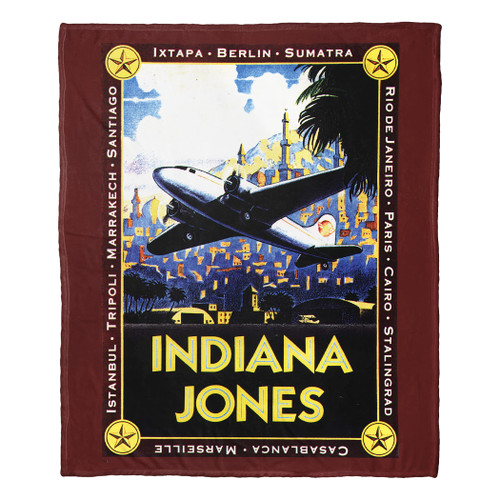 Northwest Indiana Jones Silk Touch Throw Blanket, 50" x 60", Globe Trotter