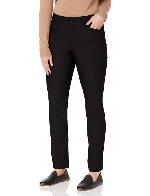 Gloria Vanderbilt Women's Haven Straight Trouser Pant, Black, 14 Short