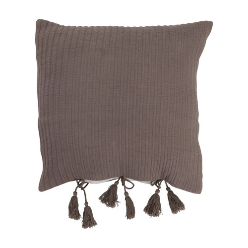 Creative Co-Op Woven Cotton Tassel Ties Pillow, 16" L x 16" W x 2" H, Gray Creative Co-Op Woven Cotton Tassel Ties Pillow, 16" L x 16" W x 2" H, Gray