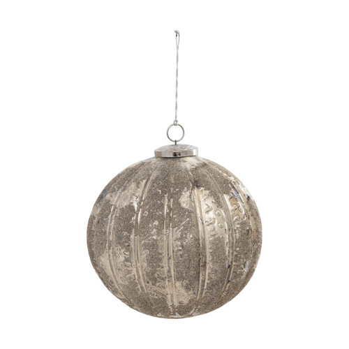 Creative Co-Op 8" Round Flocked Glass Ornament