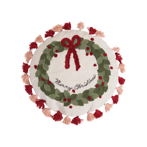 Creative Co-Op Round Cotton Wreath Pillow