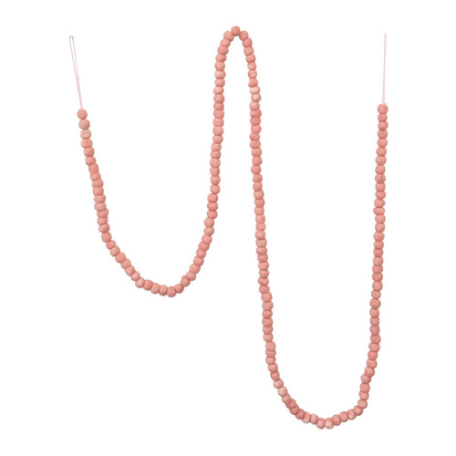 Creative Co-Op Wool Felt Ball Garland, Pink