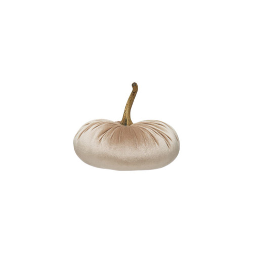 Creative Co-Op Decorative Velvet Pumpkin with Resin Stem, Tan