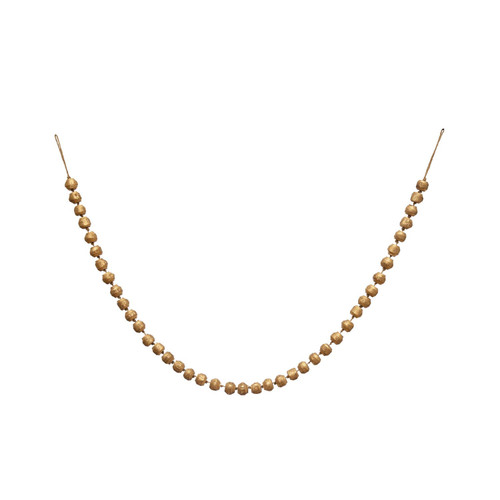 Creative Co-Op Paulownia Wood Bead Garland, Gold Finish