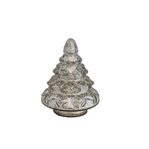 Creative Co-Op 4-1/2" Round x 6" H Mercury Glass Tree, Silver Finish