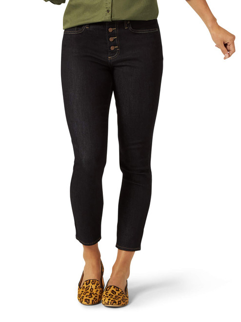 Riders by Lee Indigo Women's Heritage High Rise Skinny Ankle Jean with Button Fly, Nightfall, 6 Reg