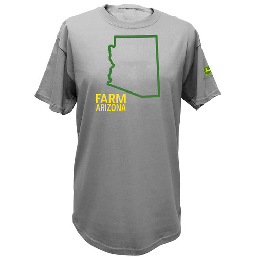 John Deere USA Farm Arizona State Pride Short Sleeve T-Shirt State Outline Graphic Tee-Arizona-Large