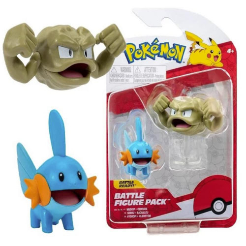 Pokemon Clip N Go Battle Feature Figure Set and Action Ready (Mudkip and Geodude)
