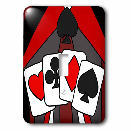 3dRose lsp_252598_1 Fun Playing Cards Abstract Art Toggle Switch, Multicolor