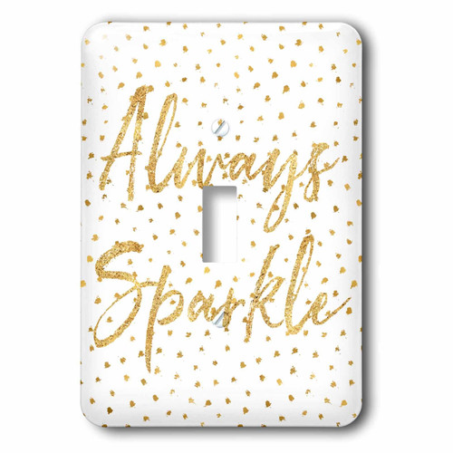3dRose lsp_274303_1 Image of Gold Confetti Always Sparkle Inspirational Quote Toggle Switch, Multicolor