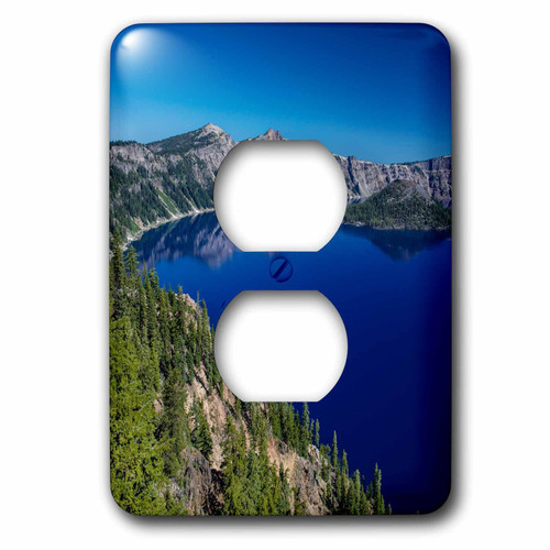 3dRose lsp_259872_6 Looking down on blue waters of Crater Lake, Oregon Plug Outlet Cover