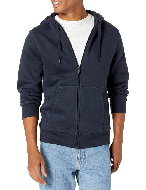 Amazon Essentials Men's Full-Zip Hooded Fleece Sweatshirt (Available in Big & Tall), Navy, XX-Large