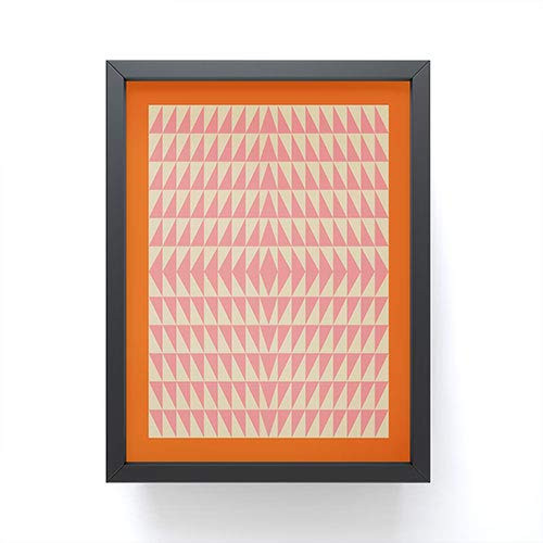 Society6 June Journal Pink and Orange Triangles Mini Art Print, Black Frame
